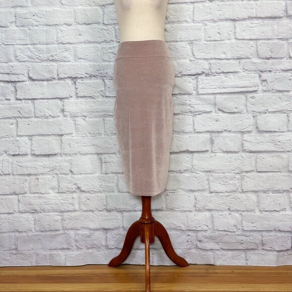 Aritzia Wilfred Free Dusty Pink Velvet Pencil Skirt - Picture 1 of 7